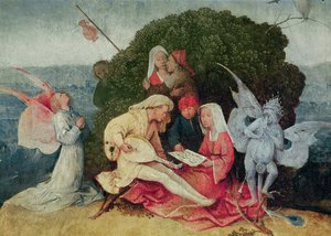 The musicians on top of the wagon, detail of the central panel of The Haywain Triptych, c.1515 (detail) by Hieronymus Bosch